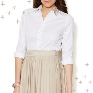 NWT Elie Tahari Poplin Jalisa Blouse size Large